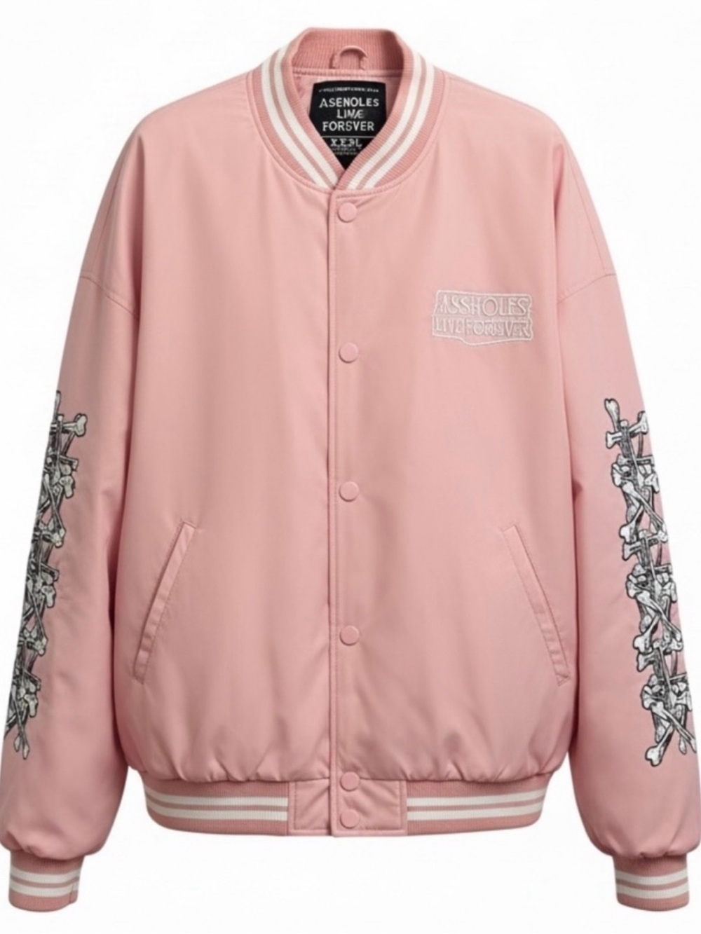 Assholes Live Forever Pink Bomber Jacket
